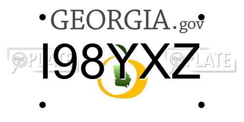 I98YXZ Georgia License Plate