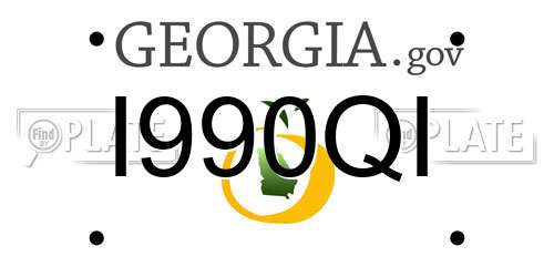 I990QI Georgia License Plate