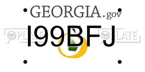 I99BFJ Georgia License Plate