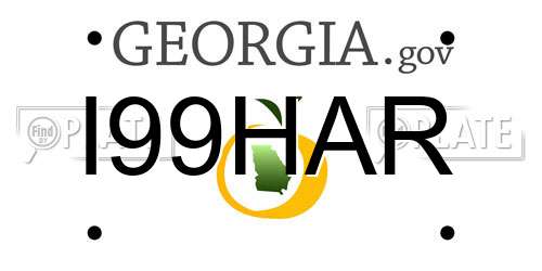 I99HAR Georgia License Plate