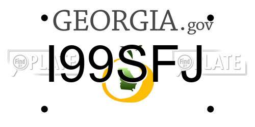 I99SFJ Georgia License Plate