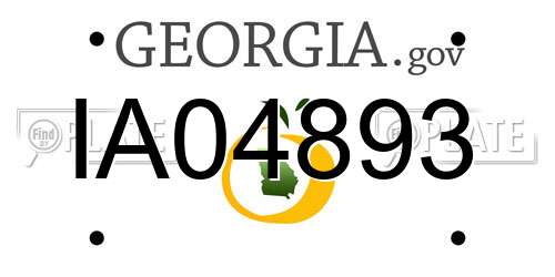 IA04893 Georgia License Plate