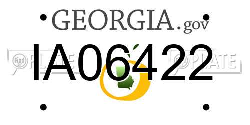 IA06422 Georgia License Plate