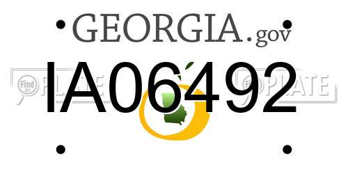 IA06492 Georgia License Plate