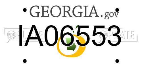 IA06553 Georgia License Plate