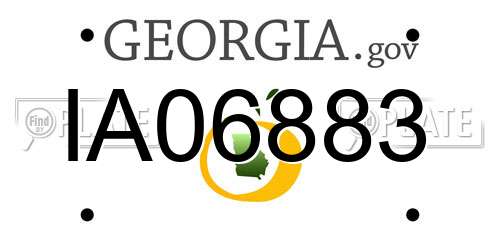 IA06883 Georgia License Plate