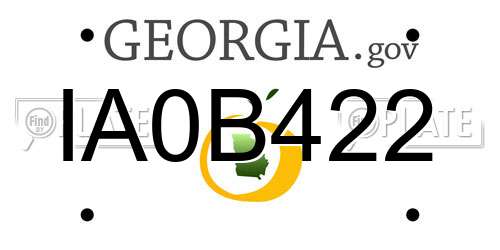 IA0B422 Georgia License Plate