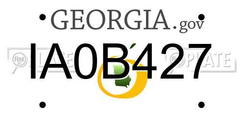 IA0B427 Georgia License Plate