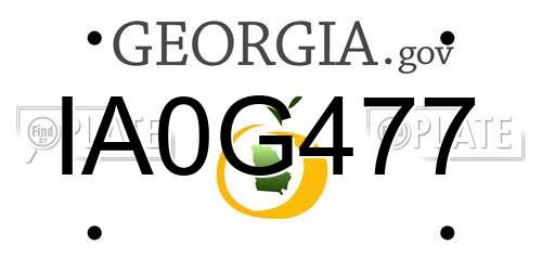 IA0G477 Georgia License Plate