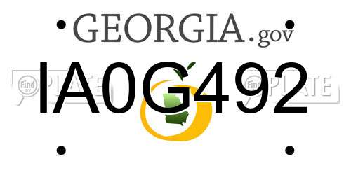 IA0G492 Georgia License Plate