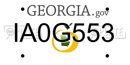 IA0G553 Georgia License Plate