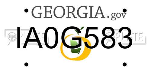 IA0G583 Georgia License Plate
