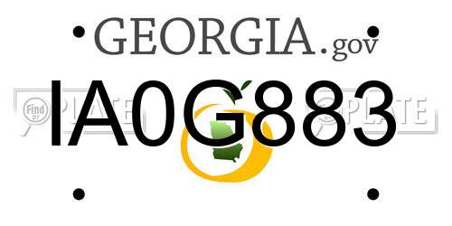 IA0G883 Georgia License Plate
