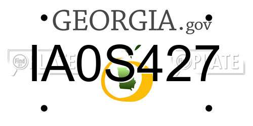 IA0S427 Georgia License Plate