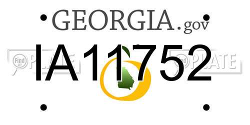 IA11752 Georgia License Plate