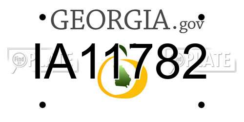 IA11782 Georgia License Plate
