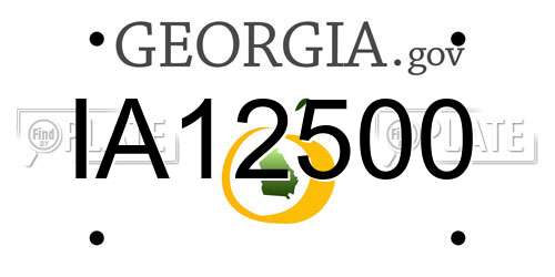 IA12500 Georgia License Plate