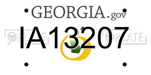 IA13207 Georgia License Plate