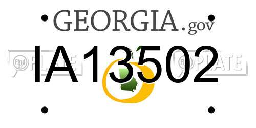 IA13502 Georgia License Plate