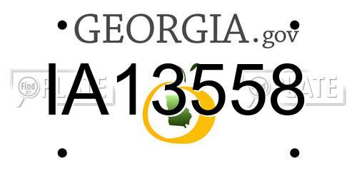IA13558 Georgia License Plate