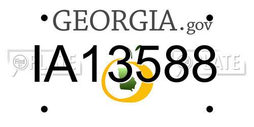 IA13588 Georgia License Plate