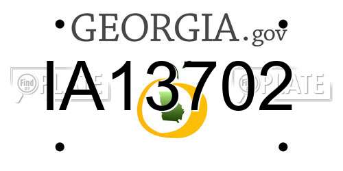 IA13702 Georgia License Plate