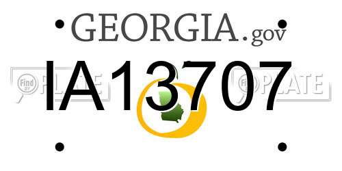 IA13707 Georgia License Plate