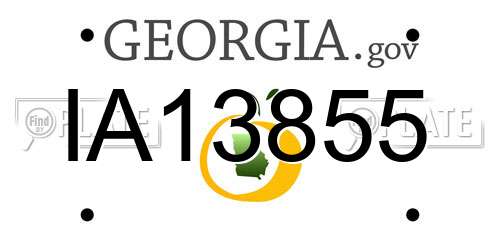 IA13855 Georgia License Plate