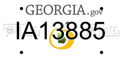 IA13885 Georgia License Plate