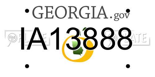 IA13888 Georgia License Plate