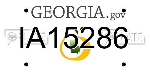 IA15286 Georgia License Plate
