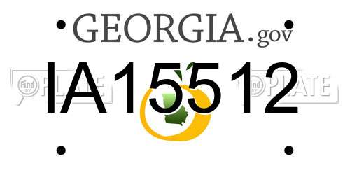 IA15512 Georgia License Plate