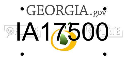 IA17500 Georgia License Plate