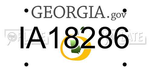 IA18286 Georgia License Plate