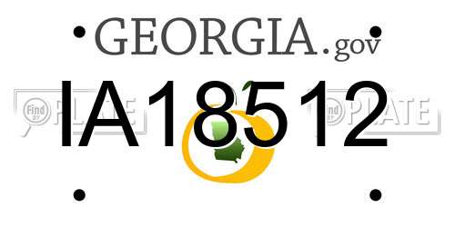 IA18512 Georgia License Plate