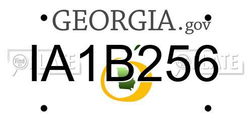 IA1B256 Georgia License Plate