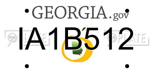 IA1B512 Georgia License Plate