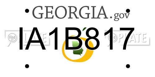 IA1B817 Georgia License Plate