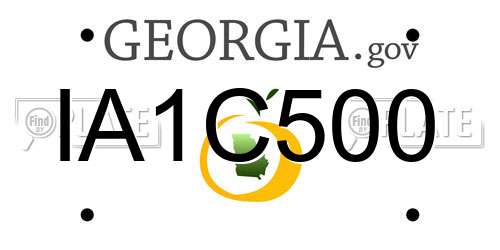 IA1C500 Georgia License Plate