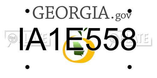 IA1E558 Georgia License Plate