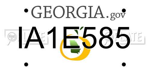 IA1E585 Georgia License Plate