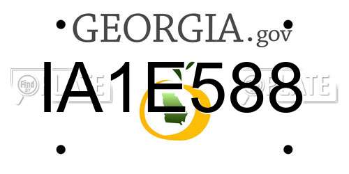 IA1E588 Georgia License Plate