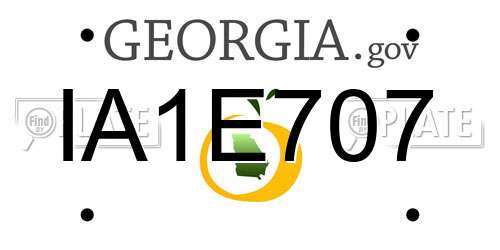 IA1E707 Georgia License Plate