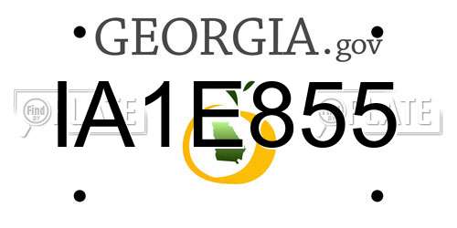 IA1E855 Georgia License Plate