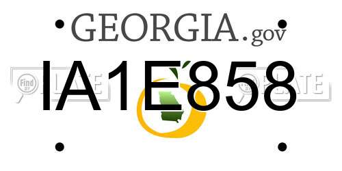 IA1E858 Georgia License Plate