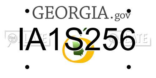 IA1S256 Georgia License Plate