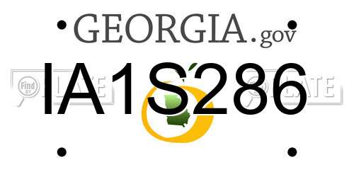 IA1S286 Georgia License Plate