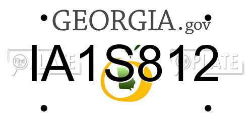 IA1S812 Georgia License Plate