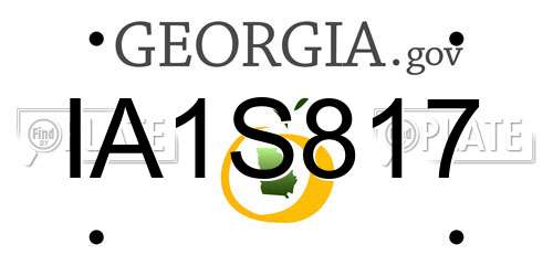 IA1S817 Georgia License Plate