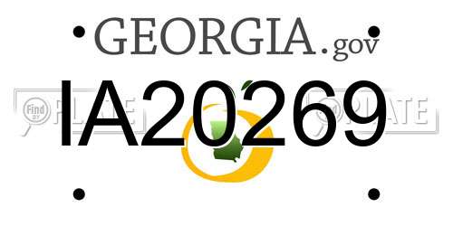 IA20269 Georgia License Plate